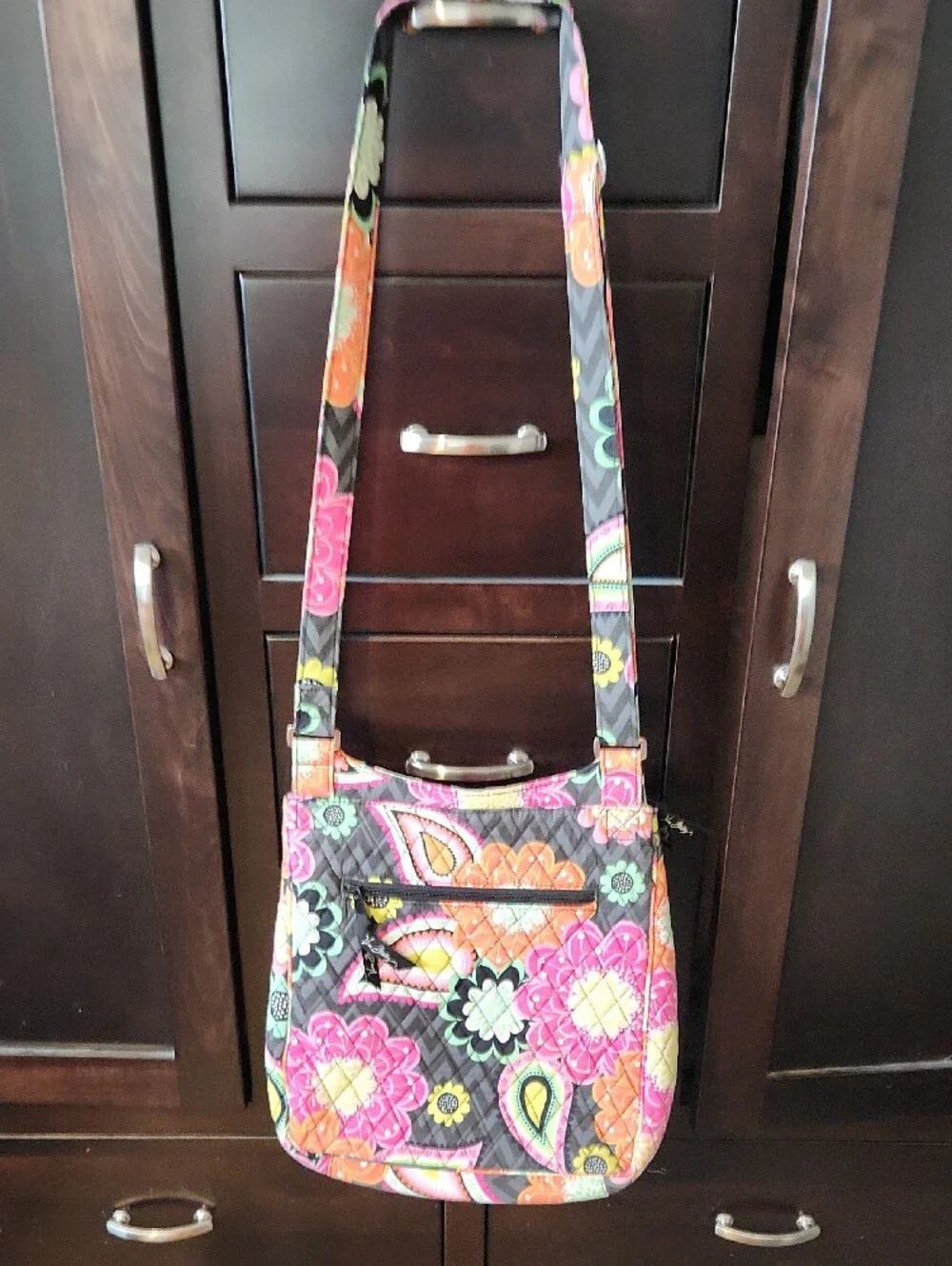 Vera Bradley Hipster Quilted Floral Crossbody in Retired Ziggy Zinnia